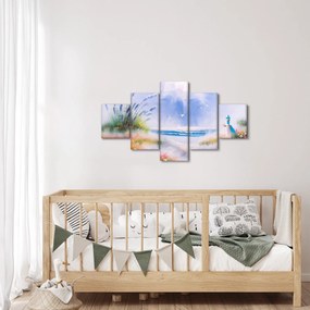 Obraz - Romantyczna plaża, obraz olejny (125x70 cm)