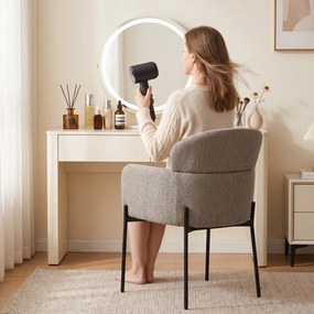 HOMCOM Nowoczesny fotel akcentowy, fotel z chenille z pianką o wysokiej gęstości, ergonomiczne oparcie, metalowe nogi, jasnobrązowy | Aosom PL