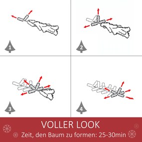HOMCOM Sztuczna Choinka 180 cm sosnowa z 724 gałęziami i metalowym stojakiem do wnętrz | Aosom PL