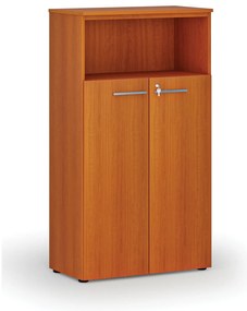 Szafa biurowa kombinowana PRIMO WOOD, drzwi na 3 poziomach, 800 x 420 x 1434 mm, wiśnia