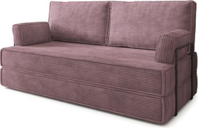 Masseno Sofa piankowa SILAR z funkcją spania, Kanapa z pianki do salonu, Bezmontażowa, Tkanina sztruksowa – Wrzosowy POSO 130