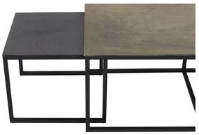 Czarno-brązowe metalowe stoliki zestaw 3 szt. 50x120 cm Kumalu – Light &amp; Living