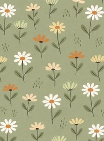 Bawełniana poszewka na poduszkę FLORAL NEST 40x60 cm, zielona