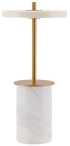 Kremowa marmurowa lampa stołowa LED ze ściemniaczem i metalowym kloszem (wysokość 25,5 cm) Asteria Move Mini – UMAGE