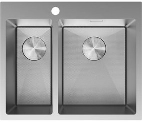 Mexen Flexo zlewozmywak stalowy 1,5-komorowy 610 x 510 mm, inox HC - 6446611500-01HC