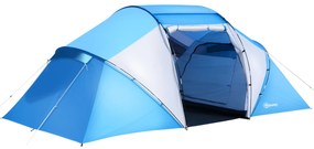 Outsunny Namiot Kempingowy dla Rodzin z 2 Sypialniami dla 4-6 Osób - Idealny do Przygód na Świeżym Powietrzu 430x240 cm | Aosom PL