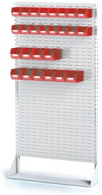 Alfa 3 Perforowany stojak z panelem na pojemniki, 4 piętra, podstawowe pole