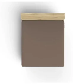 Brązowe bawełniane prześcieradło z gumką 140x200 cm – Mijolnir
