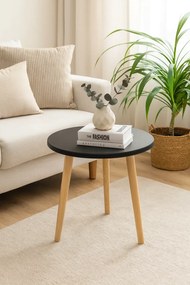 Minimalistyczny stolik kawowy czarny blat L2-C01