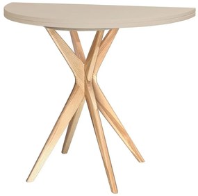 Stół półokrągły CUTTI 90x90 rozkładany cappuccino/jesion RAGABA