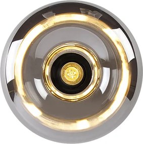 Lampa sufitowa w stylu art deco czarna z przydymionym szkłem - Busa