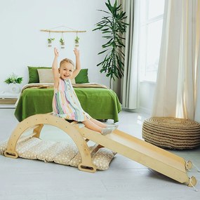 3 w 1 Zestaw Wspinaczkowy Montessori dla Dzieci 3 w 1 : Bujak + Zjeżdżalnia + Poduszka