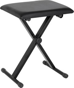 HOMCOM Stołek fortepianowy z regulacją wysokości Składany taboret do pianina Metal Sztuczna skóra Czarny 39 x 29 x 45–51 cm | Aosom PL