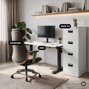 Biurko elektryczne z regulacją wysokości ergonomiczne antracytowo-białe, 1200x600 mm: ARIA