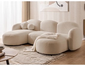 Jasnobrązowy narożnik z materiału bouclé (w kształcie litery U) Orbit – Ropez