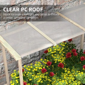 Outsunny Wysokie Łóżko Ogrodowe Drewniane z Tunel Foliowy Skrzynia na Rośliny 110x60x152cm Naturalne | Aosom PL