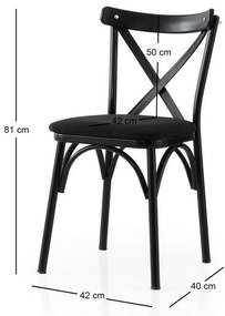 Zestaw krzeseł do jadalni Ekol Black and Black, 2szt.