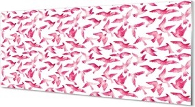 Szkło do Kuchni na Ścianę Egzotyczne Różowe Ptaki