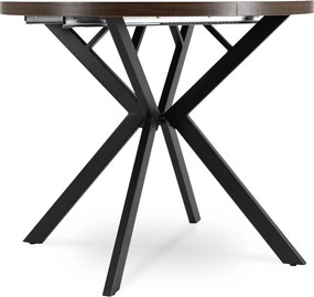Stół rozkładany w stylu industrialnym Lugo 90-190 cm, orzech/czarny