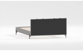 Jasnoszare tapicerowane łóżko dwuosobowe ze stelażem 140x200 cm Tulsa – Ropez