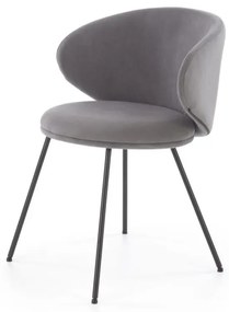 Krzesło tapicerowane K587 VELVET szare  HALMAR