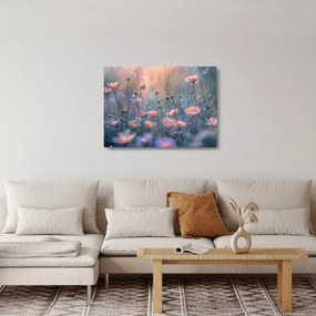 Obraz na szkle - Kwiaty w pastelowych kolorach (70x50 cm)