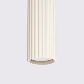 Lampa wisząca KARBON 1 beżowa ryflowana SOLLUX  LIGHTING