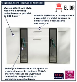 Biała nowoczesna komoda z witryną E1-Z66