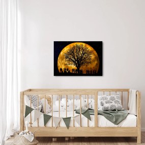 Obraz księżyca i sylwetki (70x50 cm)