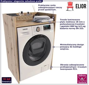 Szafka Łazienkowa Nad Pralkę Dąb Artisan H4-T22