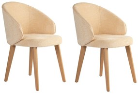 Zestaw krzeseł do jadalni Bentley Beige and Light Oak, 2 szt.