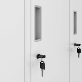 Szafka socjalna ubraniowa BHP biała: 6-drzwiowa IGOR 900 x 1850 x 450 mm