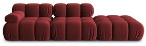 Czerwona aksamitna sofa 282 cm Bellis – Micadoni Home