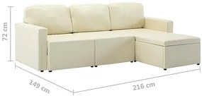 Rozkładana sofa modułowa jasnokremowa - Odi 4Q