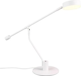 Lampa stołowa LED z elastyczną konstrukcją w matowym białym kolorze (wysokość 64 cm) Manduro – Trio