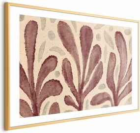 Plakat Liście i plamy 42x29,7 cm z ramą złotą z marginesem ARTGEIST B