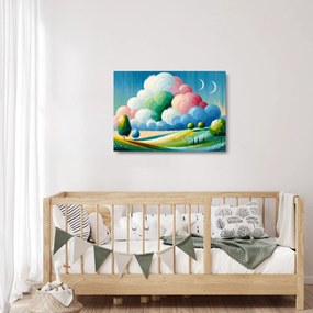 Obraz na szkle - Krajobraz z chmurą (70x50 cm)