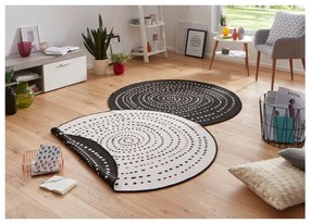 Czarny dywan odpowiedni na zewnątrz NORTHRUGS Bali, Ø 140 cm