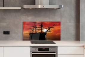 Szkło do Kuchni na Ścianę Słoneczny Rejs Statkiem