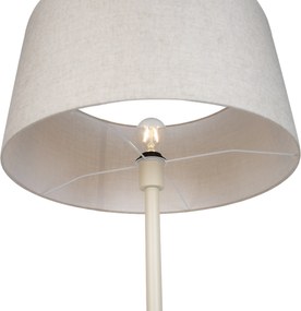 Lampa podłogowa Japandi beżowa z jasnobrązowym kloszem 50 cm - Simplo
