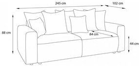 Jasnoszara sofa rozkładana Envy – Bobochic Paris