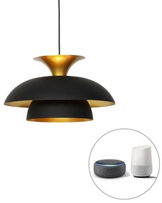 Inteligentna lampa wisząca czarna ze złotem w tym WiFi G95 - Titus Nowoczesny Oswietlenie wewnetrzne