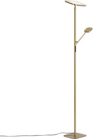 Nowoczesna lampa podłogowa mosiężna ze ściemnialnym LED - Divana
