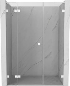 Mexen Lunar L drzwi prysznicowe uchylne lewe 160 cm, transparent, białe - 834SL-160-050-20-00-L