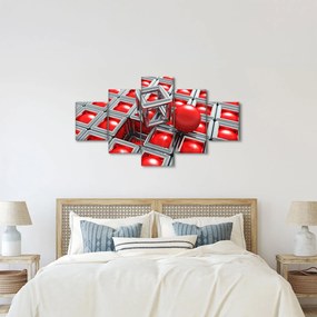 Obraz - 3D metaliczna abstrakcja (125x70 cm)