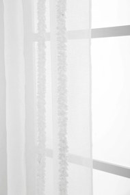 Biała zasłona TASMA ze wzorem 140x250 cm Zawieszanie: Metalowe pierścienie