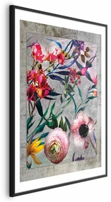 Plakat Rustykalne kwiaty 29,7x42 cm z ramą czarną z marginesem ARTGEIST B