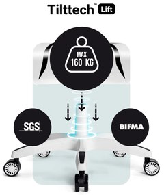 Fotel gamingowy Diablo X-One 2.0 King Size, biało-czarny