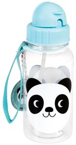 Niebieska butelka dziecięca ze słomką Rex London Miko The Panda, 500 ml