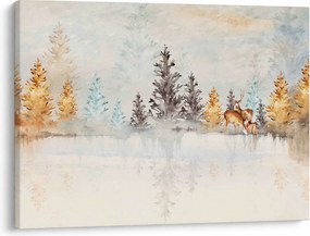 Obraz - Akwarelowy las (70x50 cm)